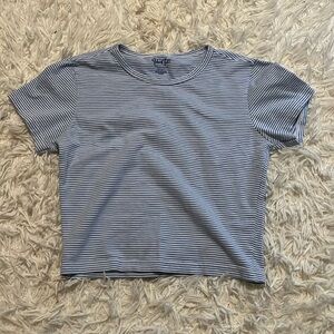 Brandy Melville Ashlyn Top Blue and White Striped